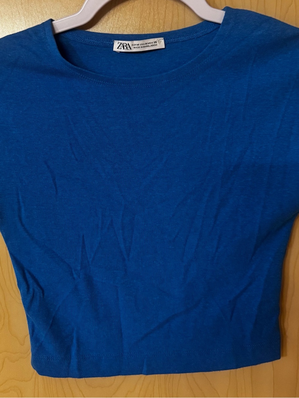 Zara Royal Blue Short Sleeve Crew Neck Top